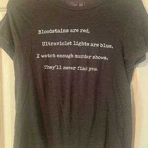 Gray Graphic Tee with White Text Poem